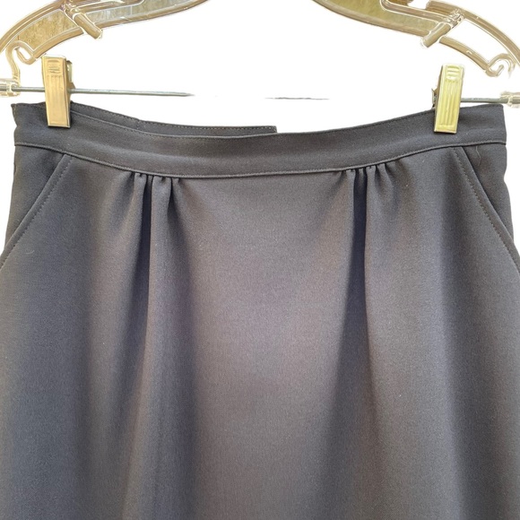 Pykettes Black A Line MIDI Skirt with Kick Pleat & Side Pockets Size 12 - Picture 4 of 7